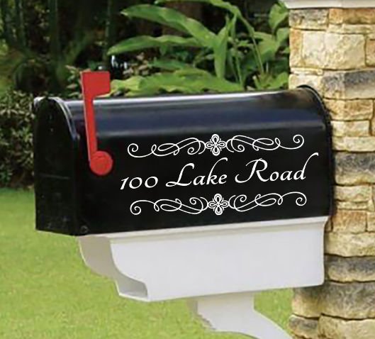 Personalized vinyl MAILBOX decals! SET OF 2 - 4" x 10"! MAI-00004