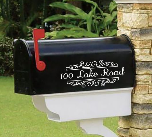 Personalized SET OF 2 vinyl mailbox decals! 4" X 10" MAI-00002