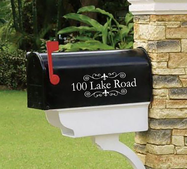 Personalized vinyl MAILBOX decals! SET OF 2 - 3.5" X 10"! MAI-00001