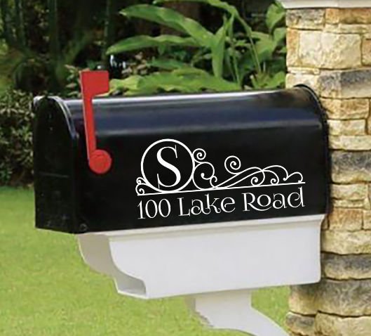 Personalized vinyl MAILBOX decals! SET OF 2 - 4.5" X 10" DECALS! MAI-00003