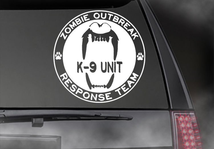 Zombie Response K-9 Vinyl Decal - 6" CAR/TRUCK/WINDOW DOG K9 STICKER
