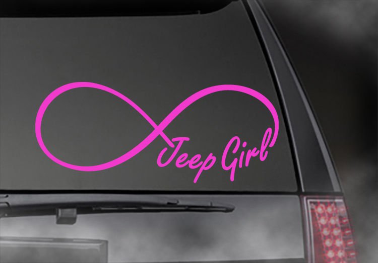 JEEP GIRL Infinity Decal, CAR,TRUCK/ Window sticker! 2.5" x 6" JEE-00001