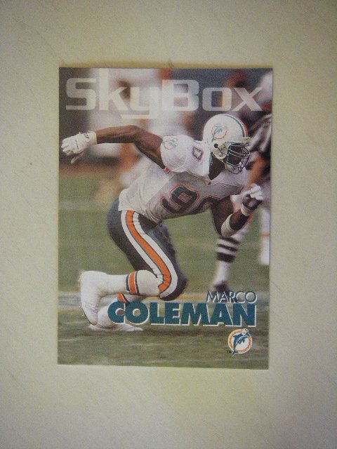 1993 SkyBox Marco Coleman Miami Dolphins #90