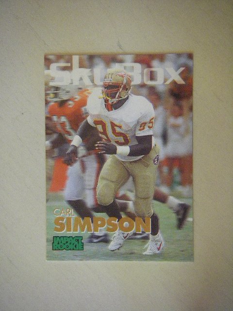 1993 SkyBox Impact Rookie Carl Simpson 2nd Round #393