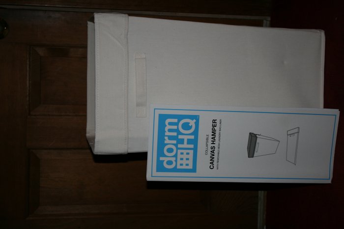CANVAS HAMPER W LINER LAUNDRY STORAGE COMPACT DORM HQ