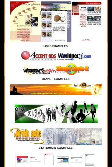 WEBSITE, LOGO, BANNER, STATIONARY DESIGN 4 FOR 1 SALE