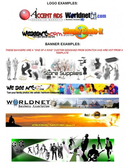 CUSTOM LOGO & BANNER DESIGN 2 FOR 1