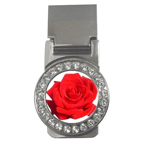Red Rose CZ Money Clip