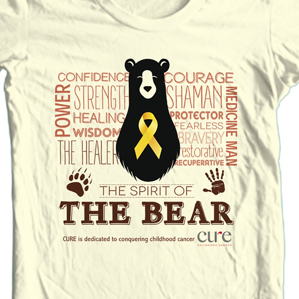 Size: Small / The Bear t-shirt benefiting CURE Childhood Cancer: Color: Tan
