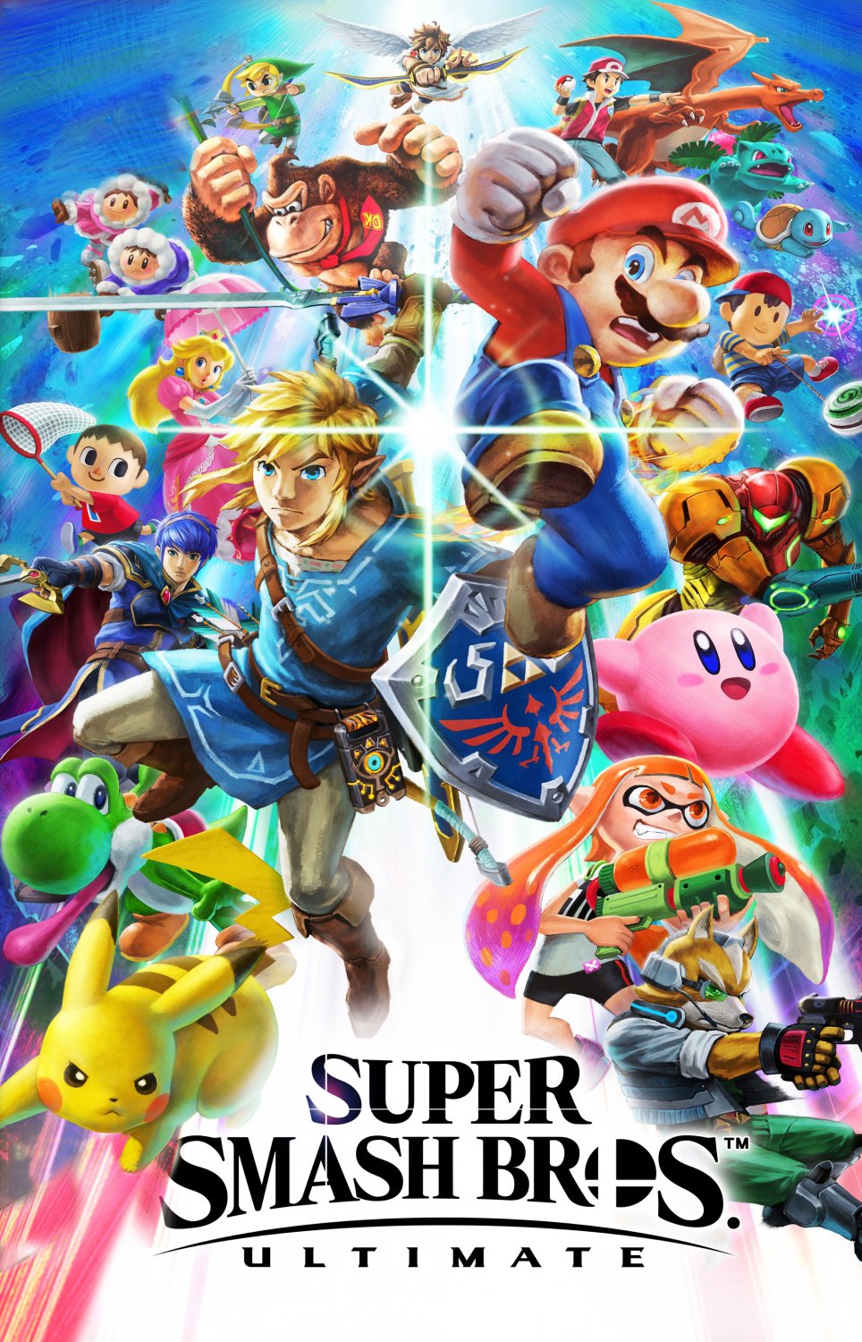 Super Smash Bros Ultimate Fabric Poster Print Playing Game 6279