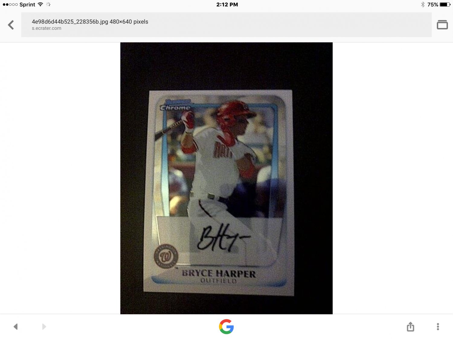 Bryce Harper baseball card