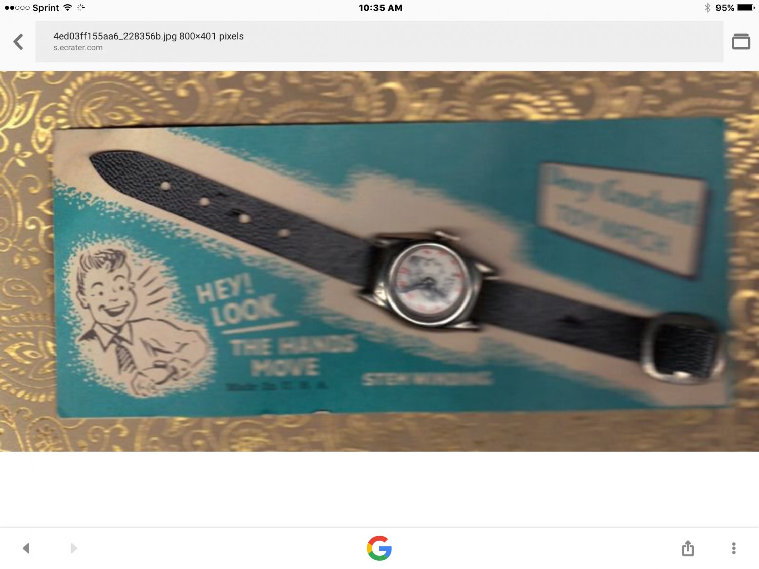 1950s David Crockett toy tin watch