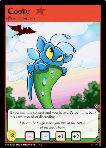 Cooty Holofoil Rare 2/100 Neopet Card