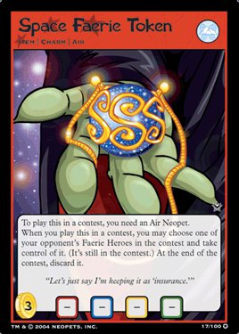Space Faerie Token Holofoil Rare 17/100 Neopet Card
