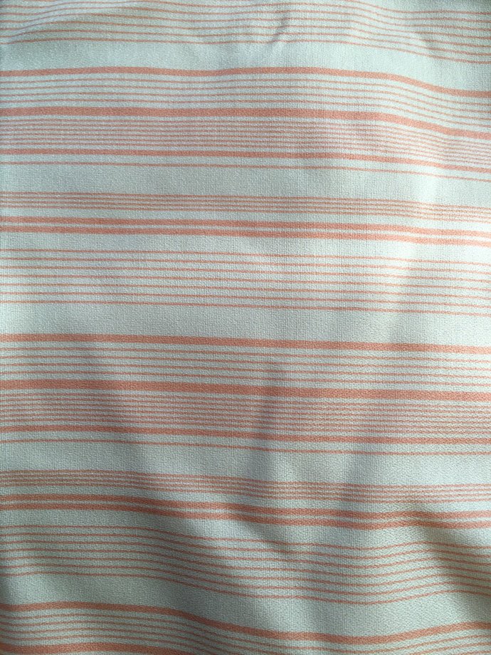 45" wide 3 yards 7" Peach and Ivory Stripe Fabric