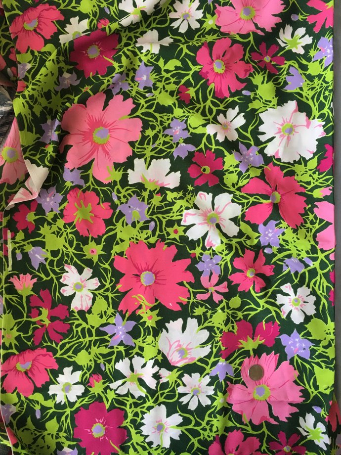 45" wide 2 yards 2" Bright Floral Crepe Fabric