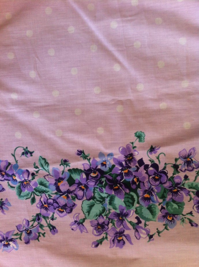 46" wide Pale Purple Cotton Border Print