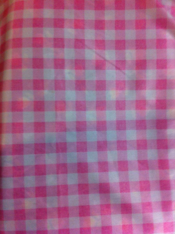 62" x 27" Pink and White Check Knit