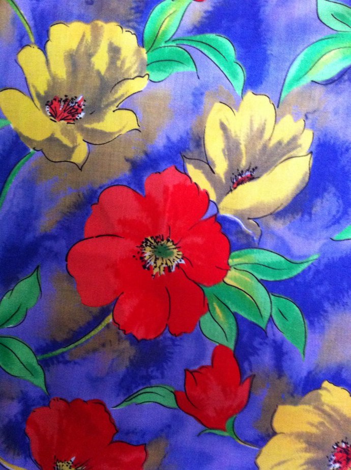 Large Floral Cotton 44" wide 4 1/2 yards