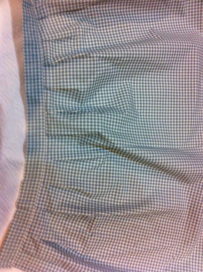 39" x 17 3/4" Blue Check Pleated Cotton Valance