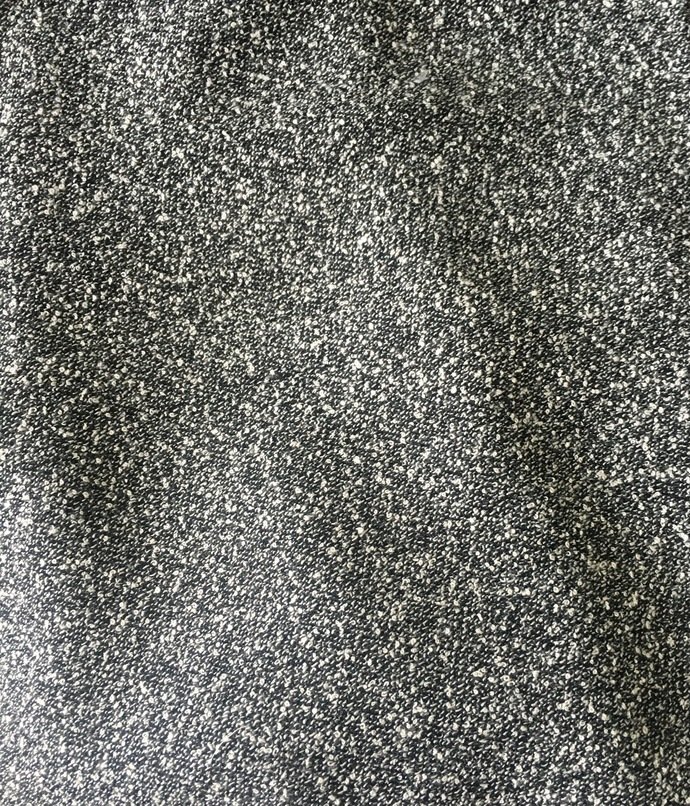 70" wide 1 yard 23" Black Knit with White Specks