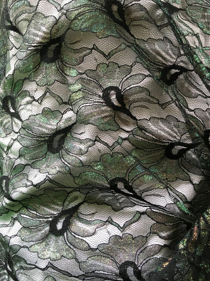 64" wide 2 yards 22" Black Lace Yardage