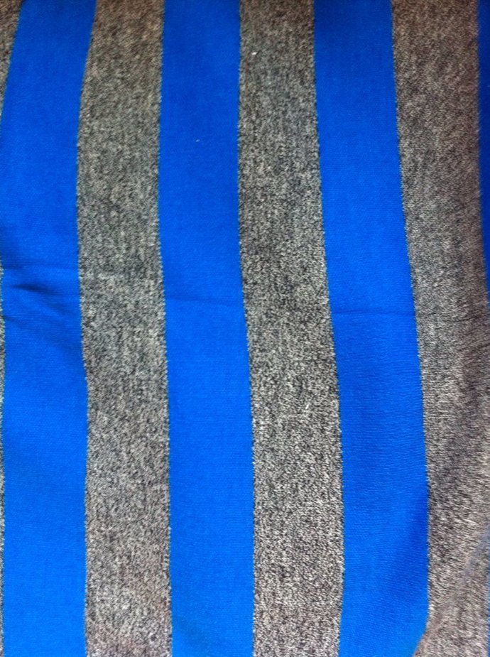 62" wide 1 yard 26" Royal Blue And Grey Knit