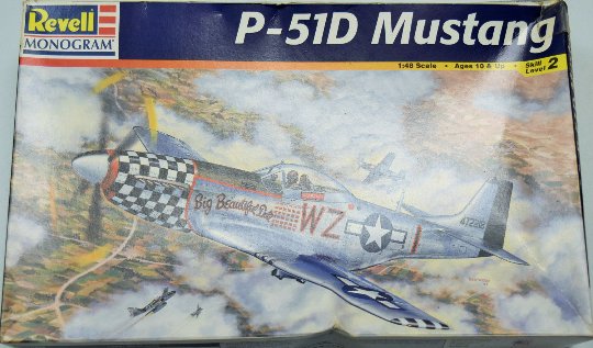Revell/Monogram 1:39 Scale P51D Mustang WWII Winning Fighter, Model, Complete w/Decals
