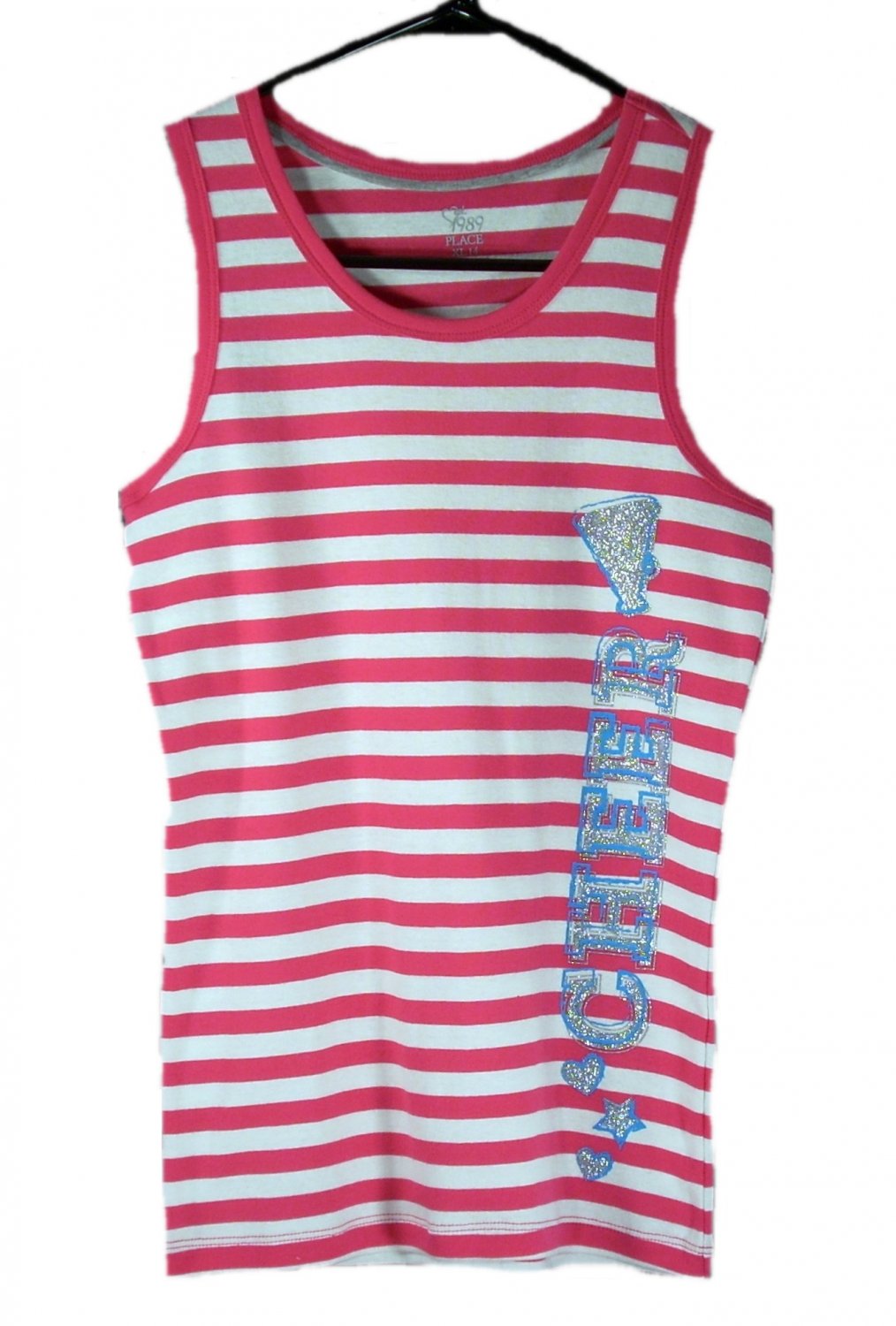 The Children's Place Kids Girl's Pink Stripe Cheer Tank Top X-Large
