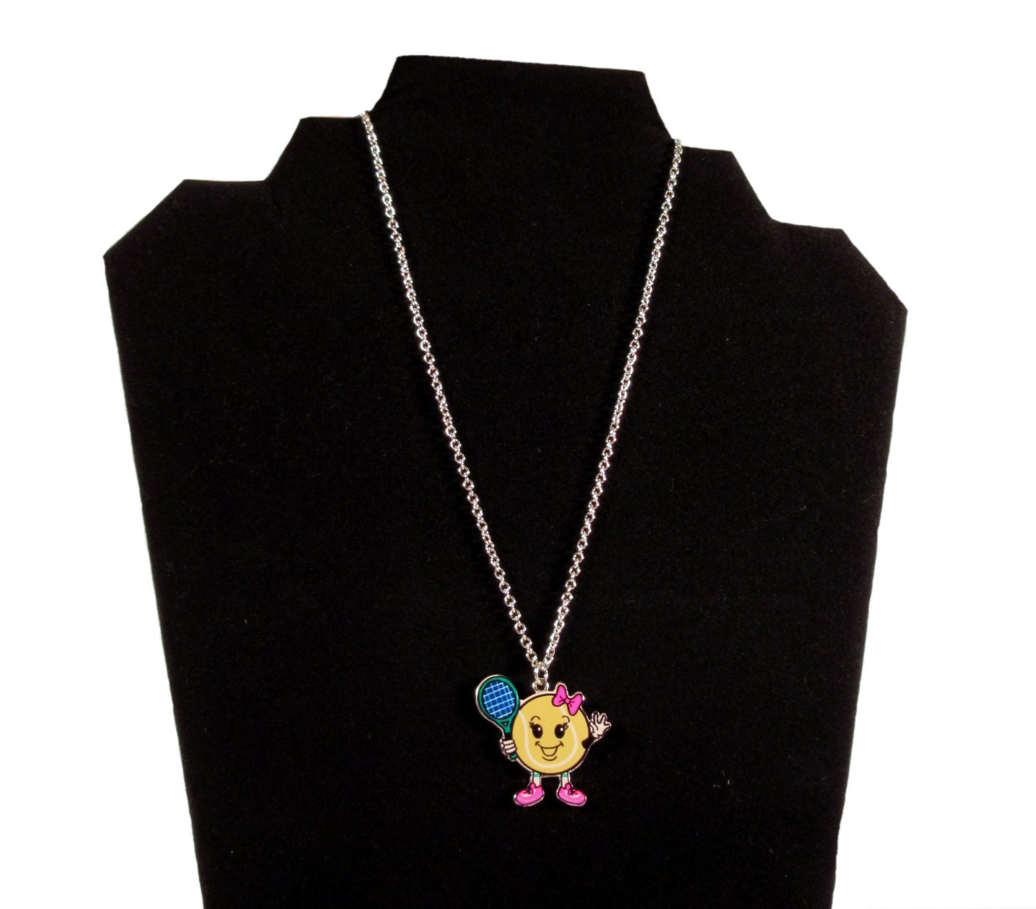 Justice Girls Tennis Ball Sport Figure Charm Fashion Necklace