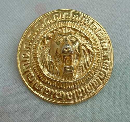 Roaring Lion Goldtone Brooch Pin Jewelry