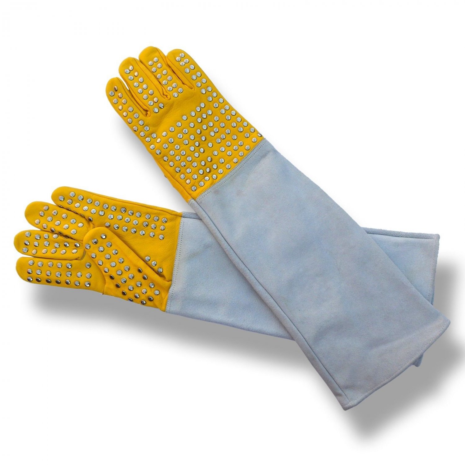 New DC067 Snake Catcher Gloves Heavy Duty Reptile Lizards Leather Gloves Yellow