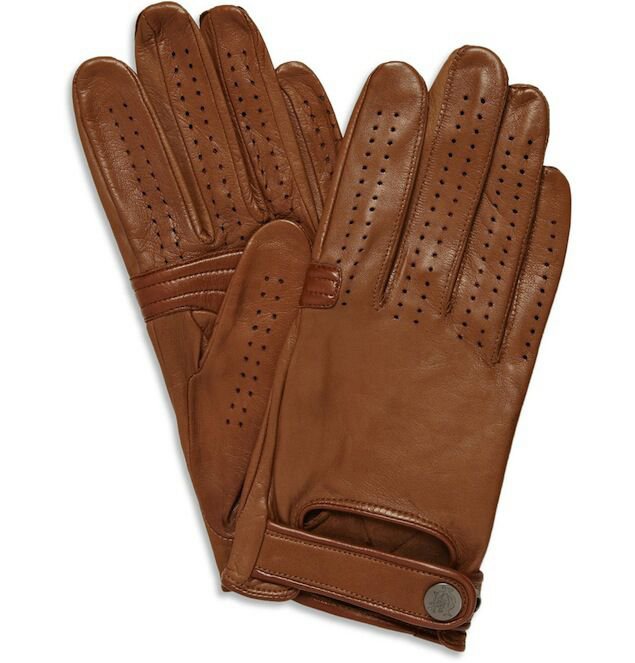 New DC 008 Men's Warm Brown Leather Warm Motorcycle Winter Driving Gloves Size M
