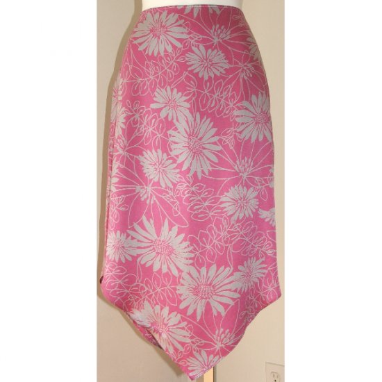 EXPRESS Pink Grey Floral Silk Skirt 5-6