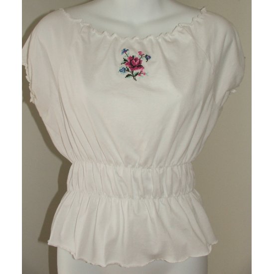 LUCKY BRAND Floral Peasant Shirt L 12-14