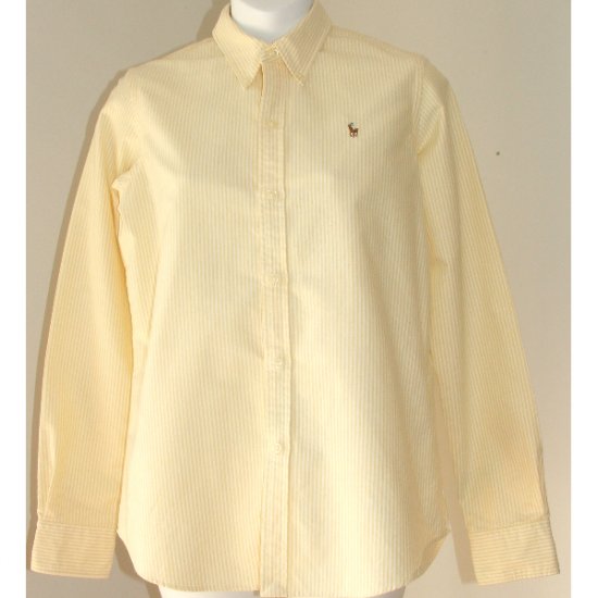 RALPH LAUREN Slim Fit Yellow White Shirt 8