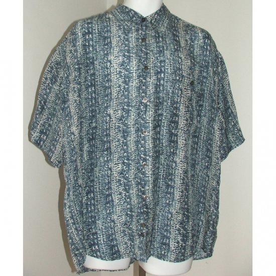 SILK UOMO Blue Short Sleeve Shirt L
