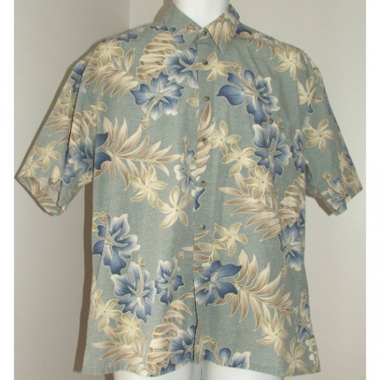 VIA VENETO Tropical Print Short Sleeve Shirt L