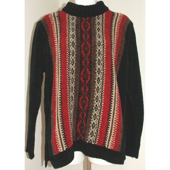 ERIKA Black Red Brown Sweater S