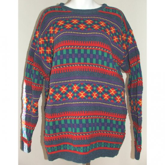 CLAIBORNE Liz Wear Multi-Colored Sweater L