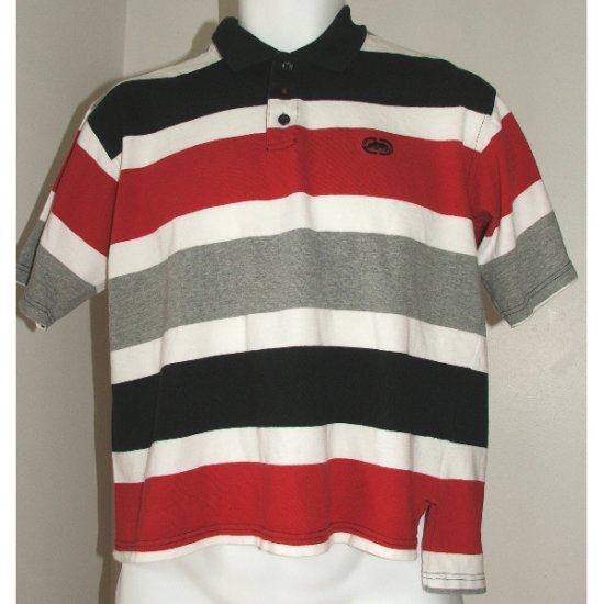 ECKO Unltd. Red Black Grey Polo Shirt L