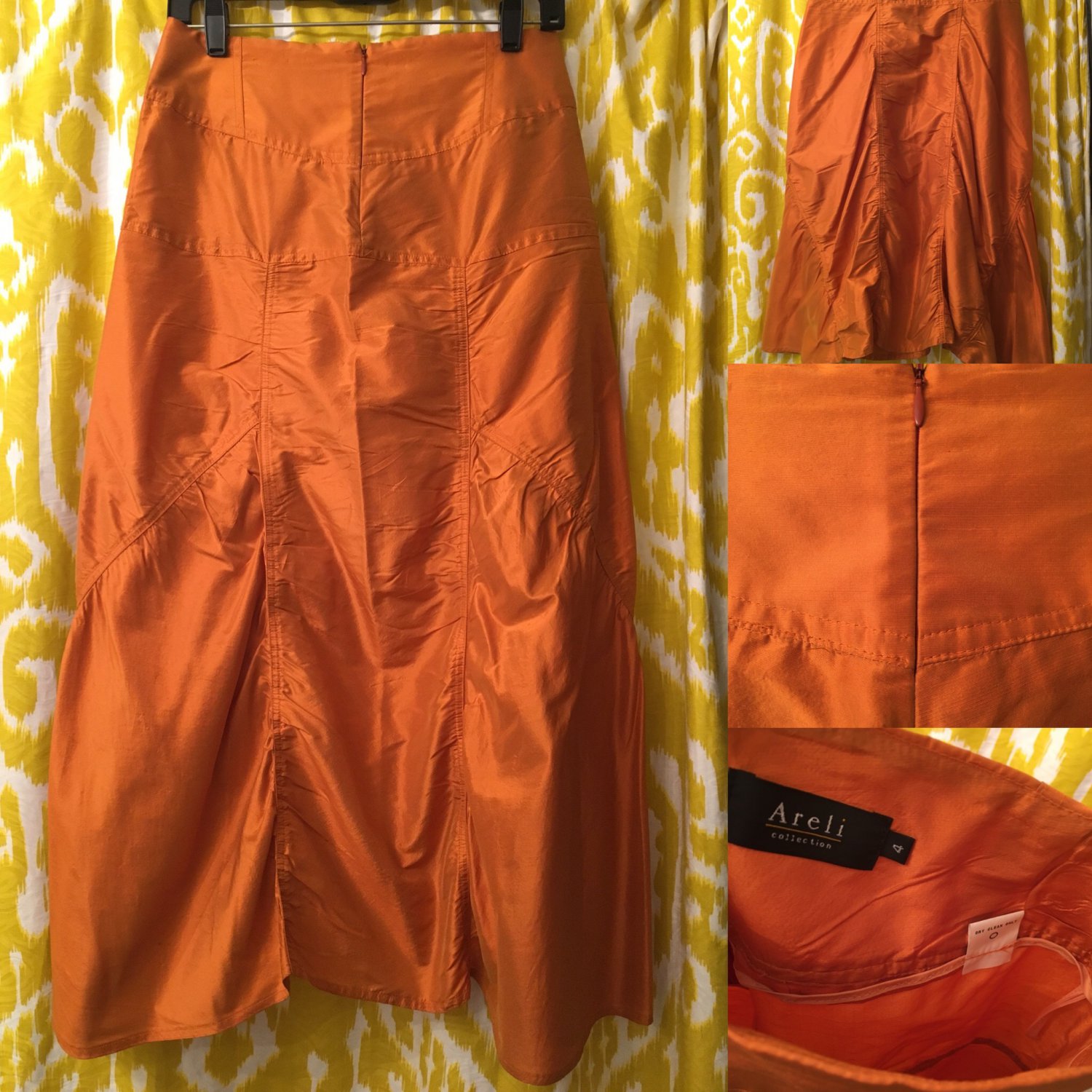 100% Silk Shantung Stunning Skirt by ARIEL - Size 4