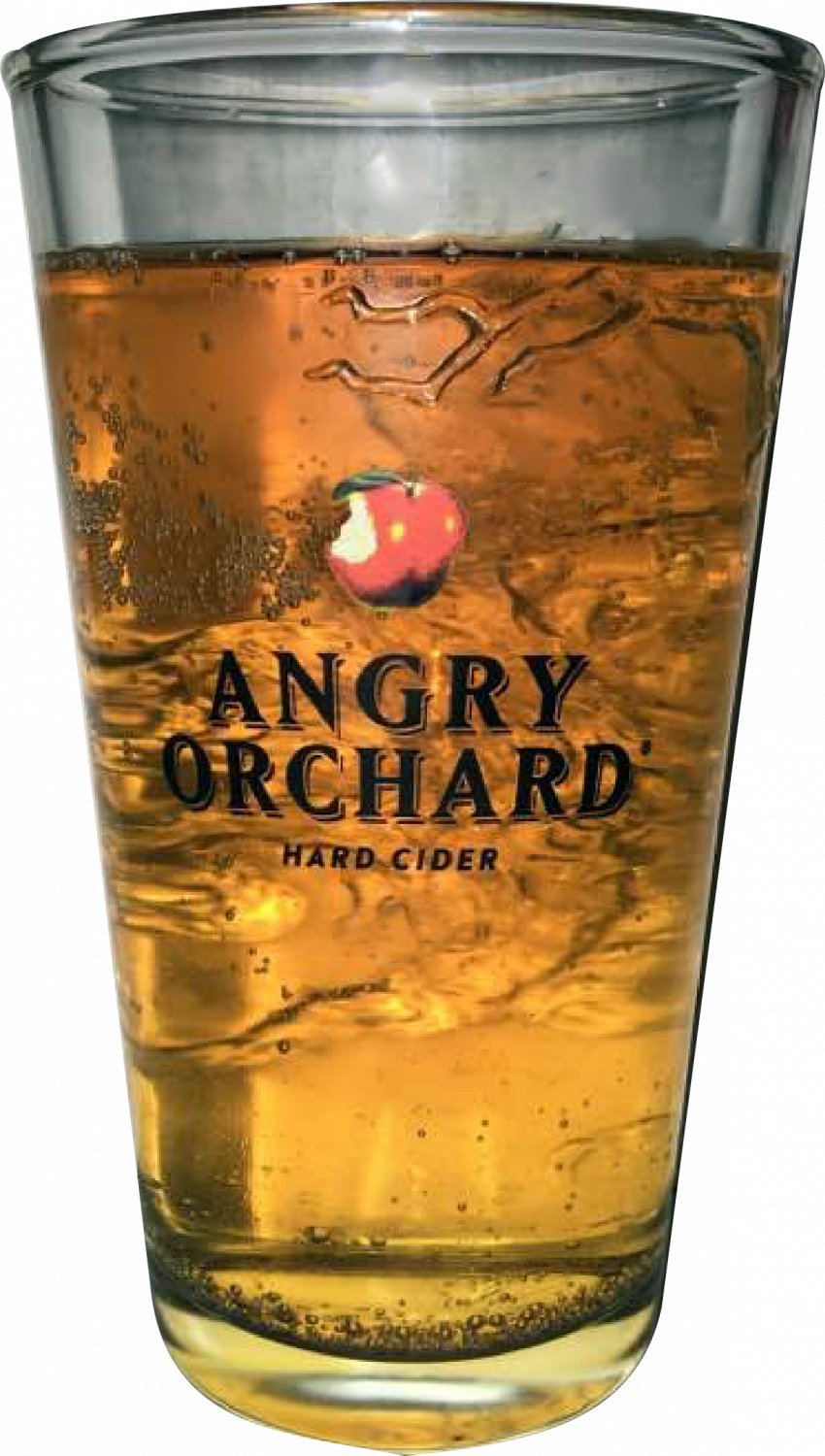 Angry Orchard Hard Cider Drink Glass - 3D Embossed Glass