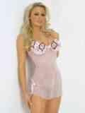 SOFT NYLON EMBROIDERED NETTING BABYDOLL