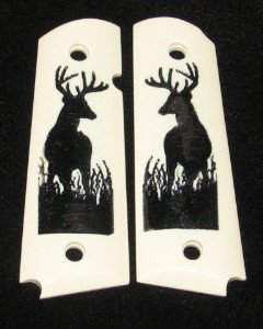 GRIPCRAFTER Sim Ivory 'Deerhunter' COLT KIMBER 1911 Grips