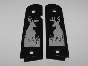 GRIPCRAFTER Black polymer 'Deerhunter' COLT KIMBER 1911 Grips