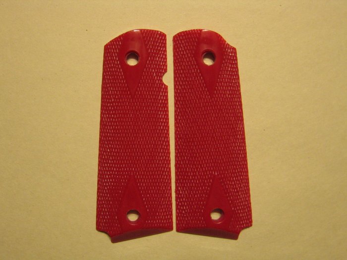 GRIPCRAFTER RED DOUBLE DIAMOND COLT KIMBER 1911 GRIPS