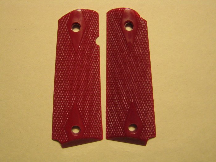 GRIPCRAFTER BLOOD RED DOUBLED DIAMOND COLT KIMBER 1911 GRIPS