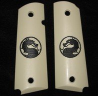 GRIPCRAFTER SIM.IVORY BLACK DRAGON 1911 COLT KIMBER GRIPS
