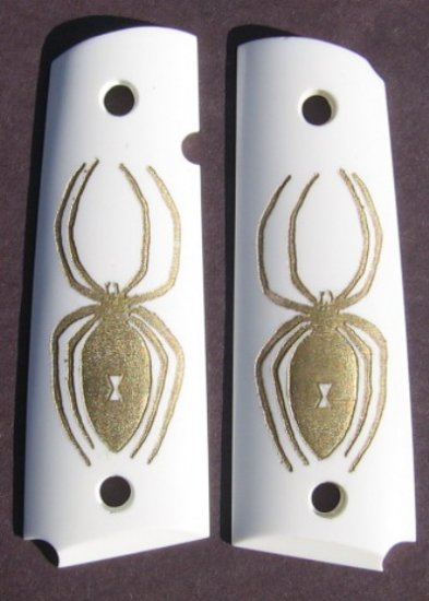 GRIPCRAFTER 18KT GOLD SPIDER 1911 COLT KIMBER GRIPS